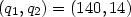 (q_1,q_2)=(140,14)