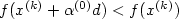 f(x^{(k)}+\alpha ^{(0)}d)<f(x^{(k)})