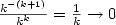 \frac{k^{-(k+1)}}{k^k}=\frac{1}{k}\rightarrow 0