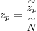 \displaystyle z_p=\frac{\overset{\sim}{z_p}}{\overset{\sim}{N}}