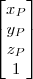 \begin{bmatrix} x_P  \\y_P \\ z_P\\1 \end{bmatrix}